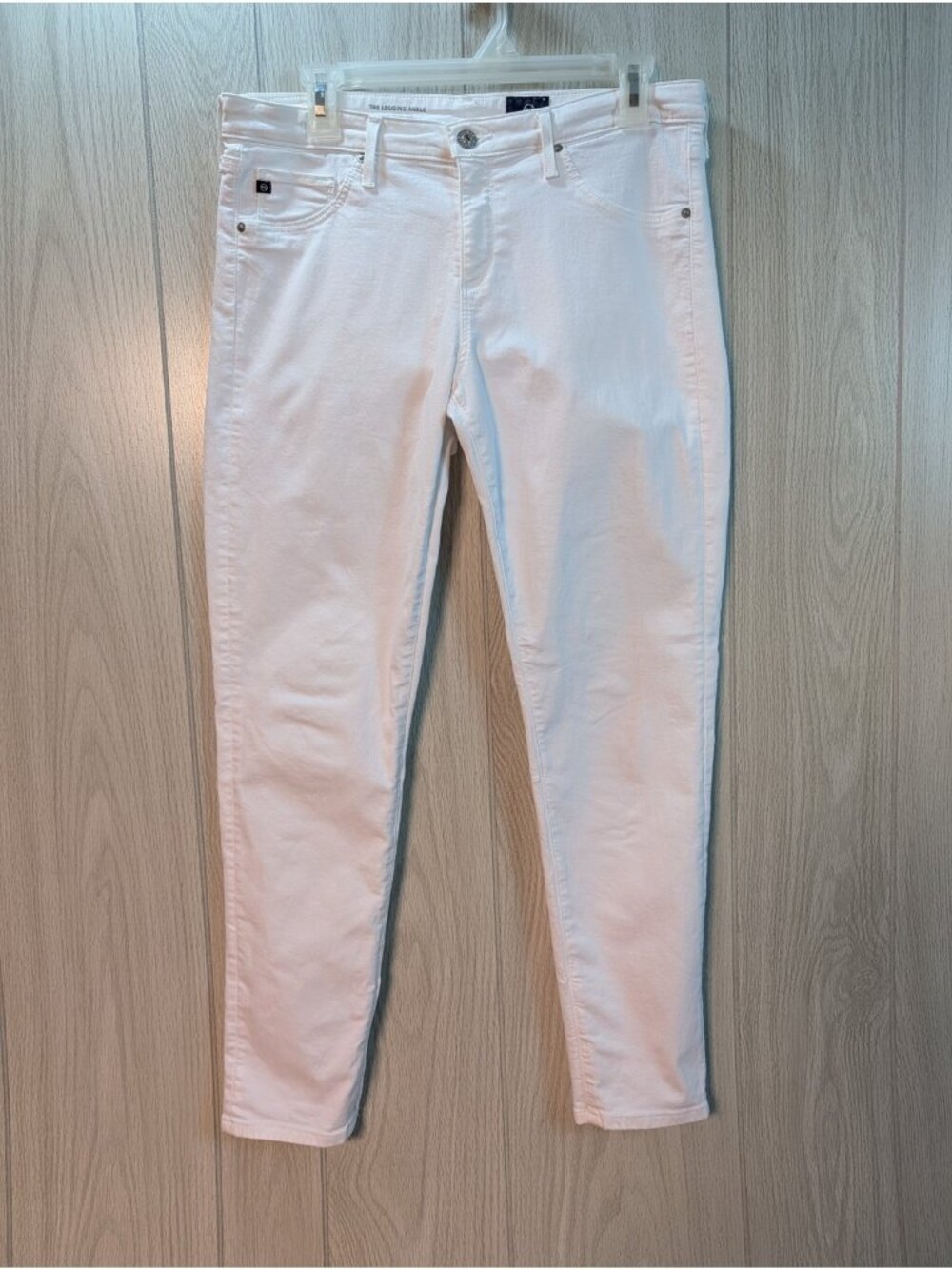 AG Adriano Goldschmied Jeans Sz 31R The Legging Ankle Super Skinny White - Picture 1 of 13